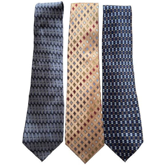 Ziggurat Silk Men Neck Tie by Mulberry Neckwear Geometric W 3.5 x L 60 - Picture 9 of 13